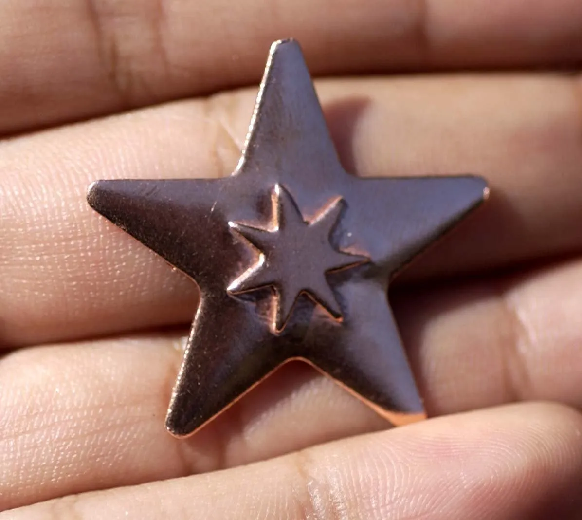 Star Embossed on Star Blank Cutout for Enameling Stamping Texturing Metalworking Jewelry Making Blanks
