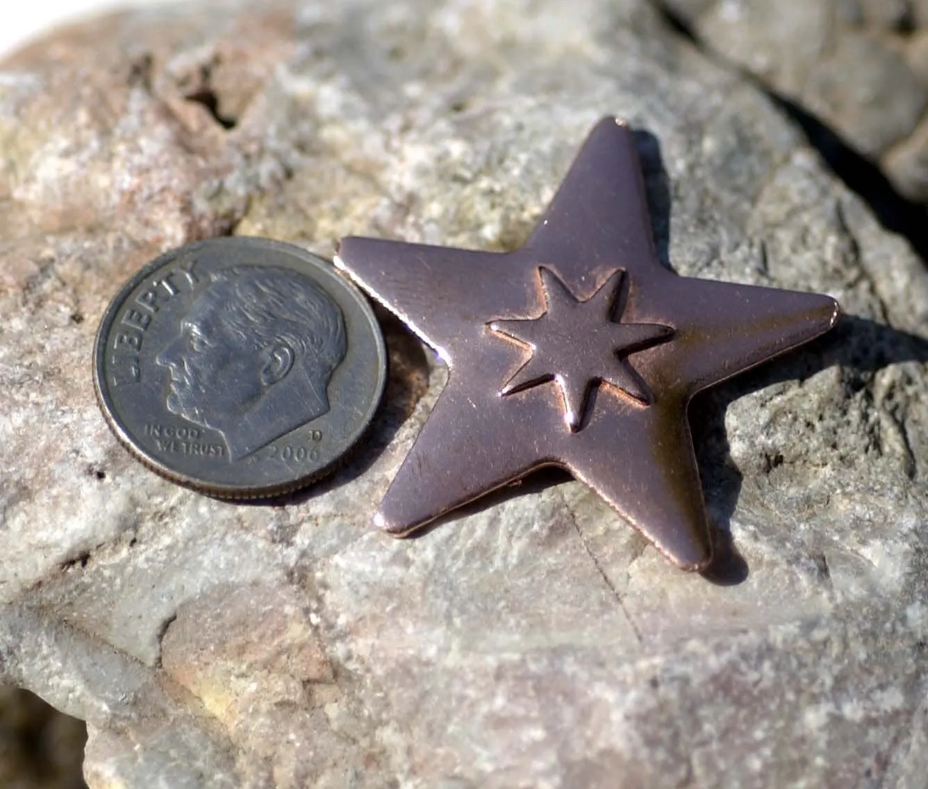 Star Embossed on Star Blank Cutout for Enameling Stamping Texturing Metalworking Jewelry Making Blanks