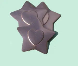 Star shaped blanks with Embossed hearts