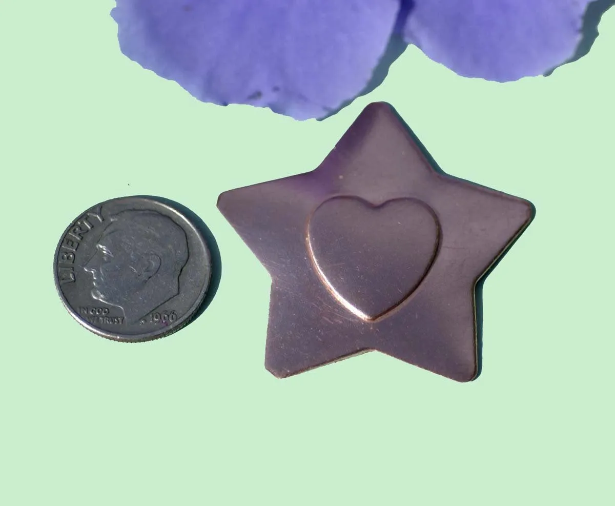 Star shaped blanks with Embossed hearts