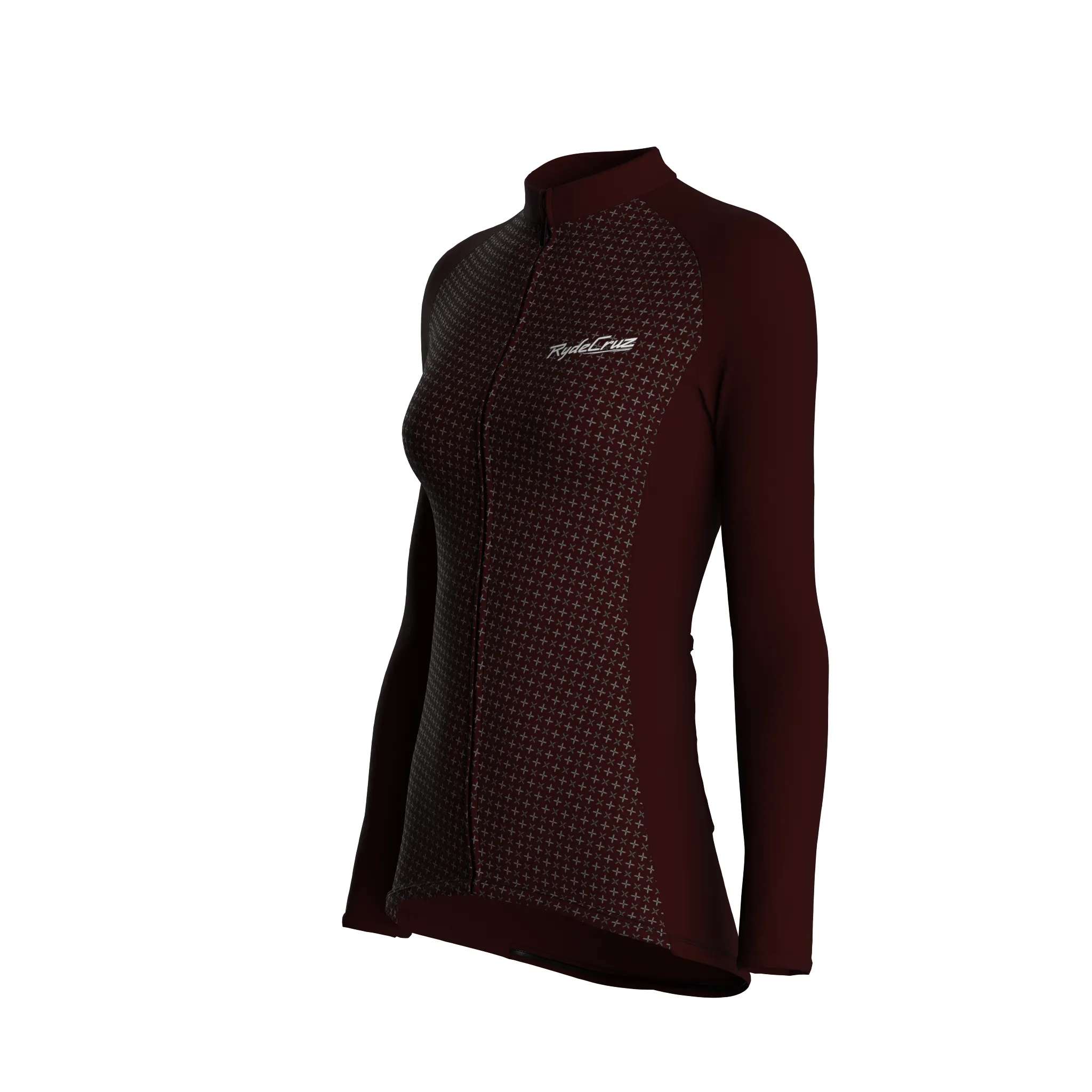 Stellar Grid | Dark Red Female Long Sleeves Jersey