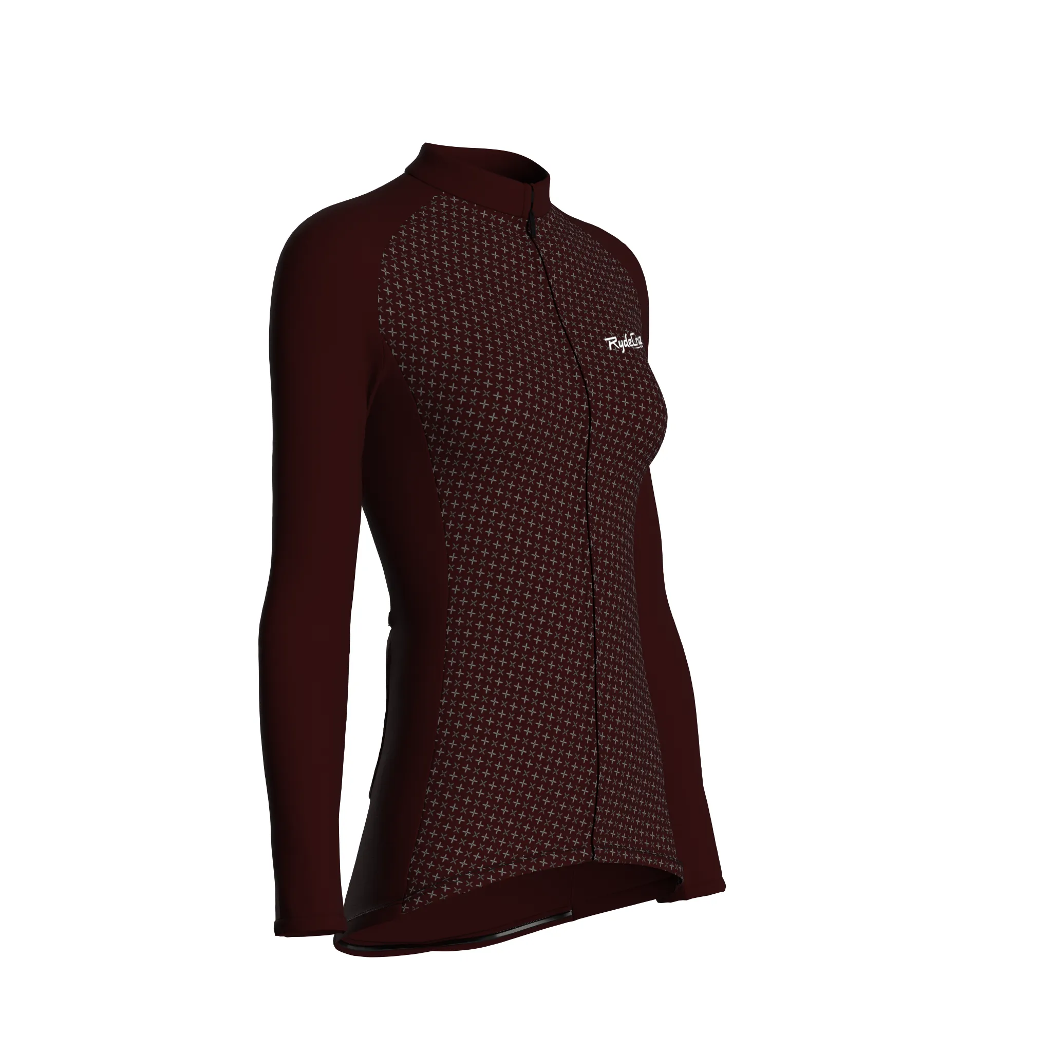 Stellar Grid | Dark Red Female Long Sleeves Jersey