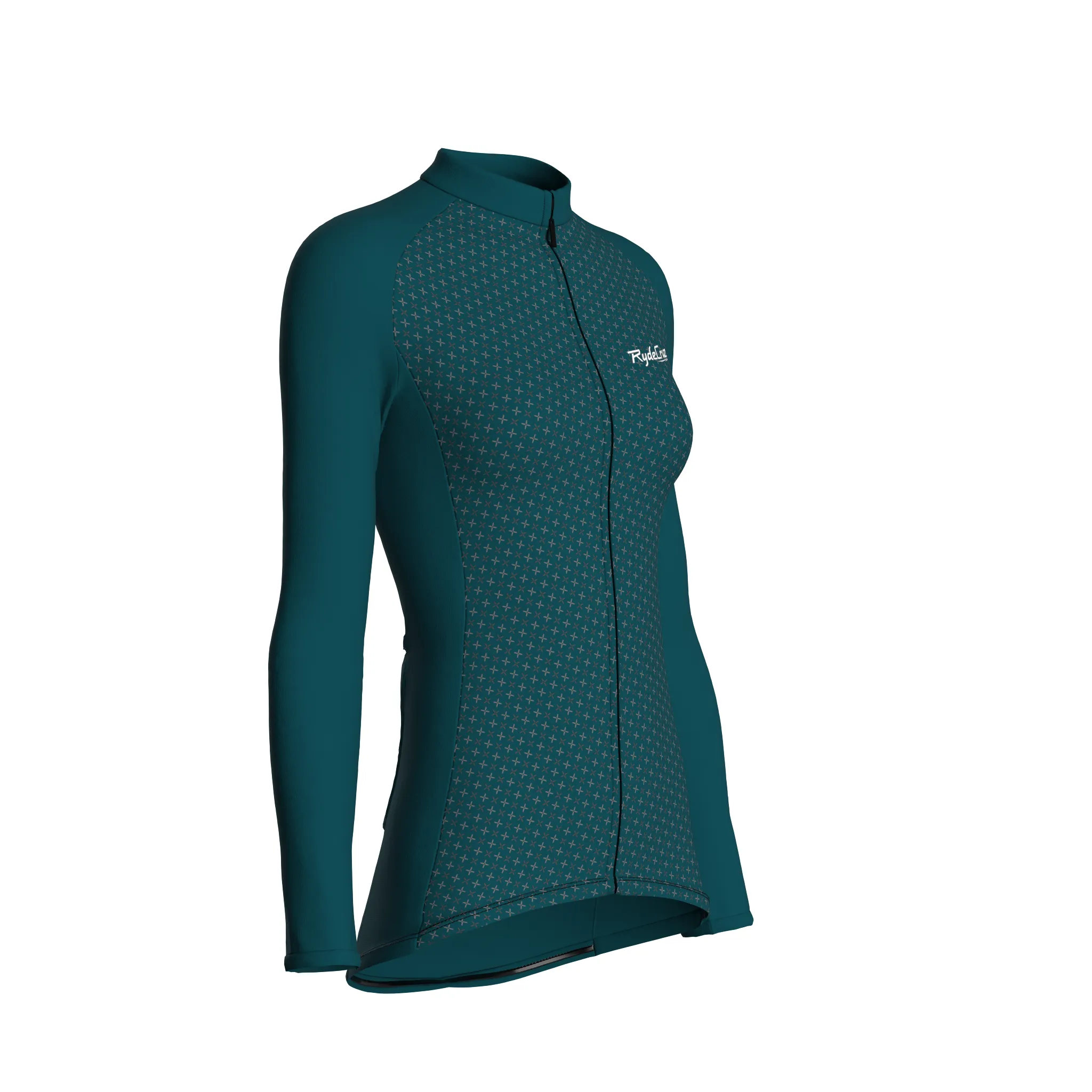 Stellar Grid | Midnight Green Female Long Sleeves Jersey