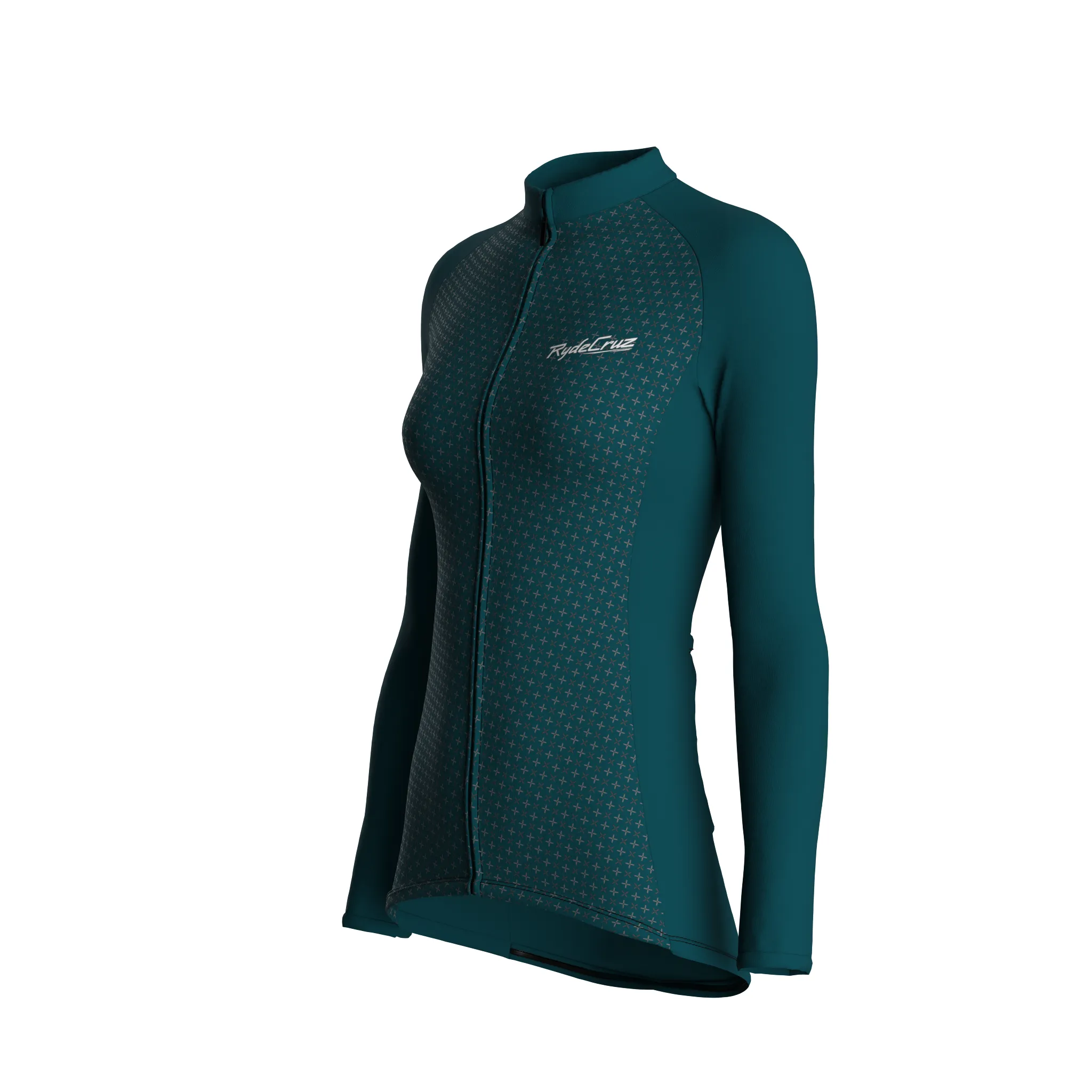 Stellar Grid | Midnight Green Female Long Sleeves Jersey