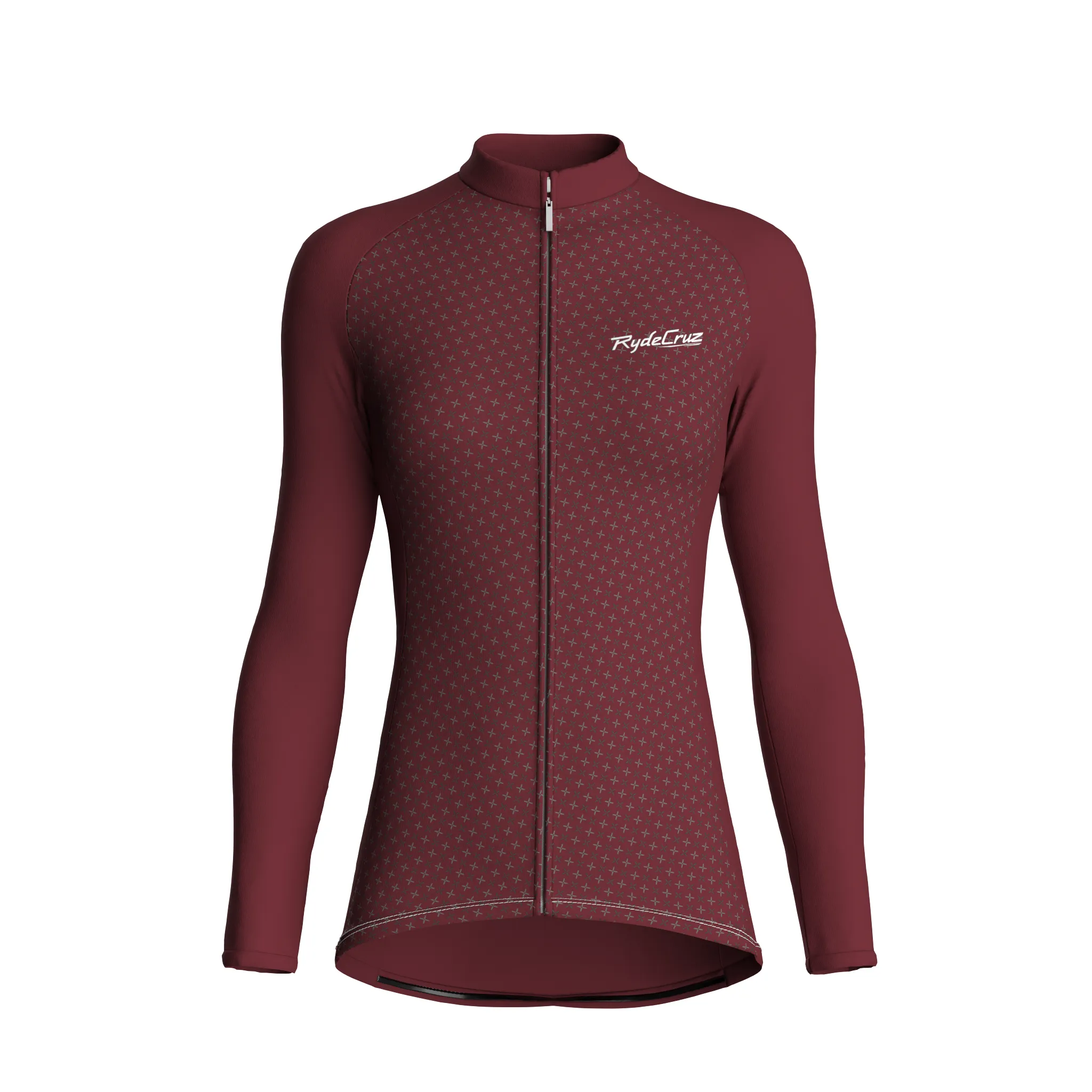 Stellar Grid | Wine Female Long Sleeves Jersey