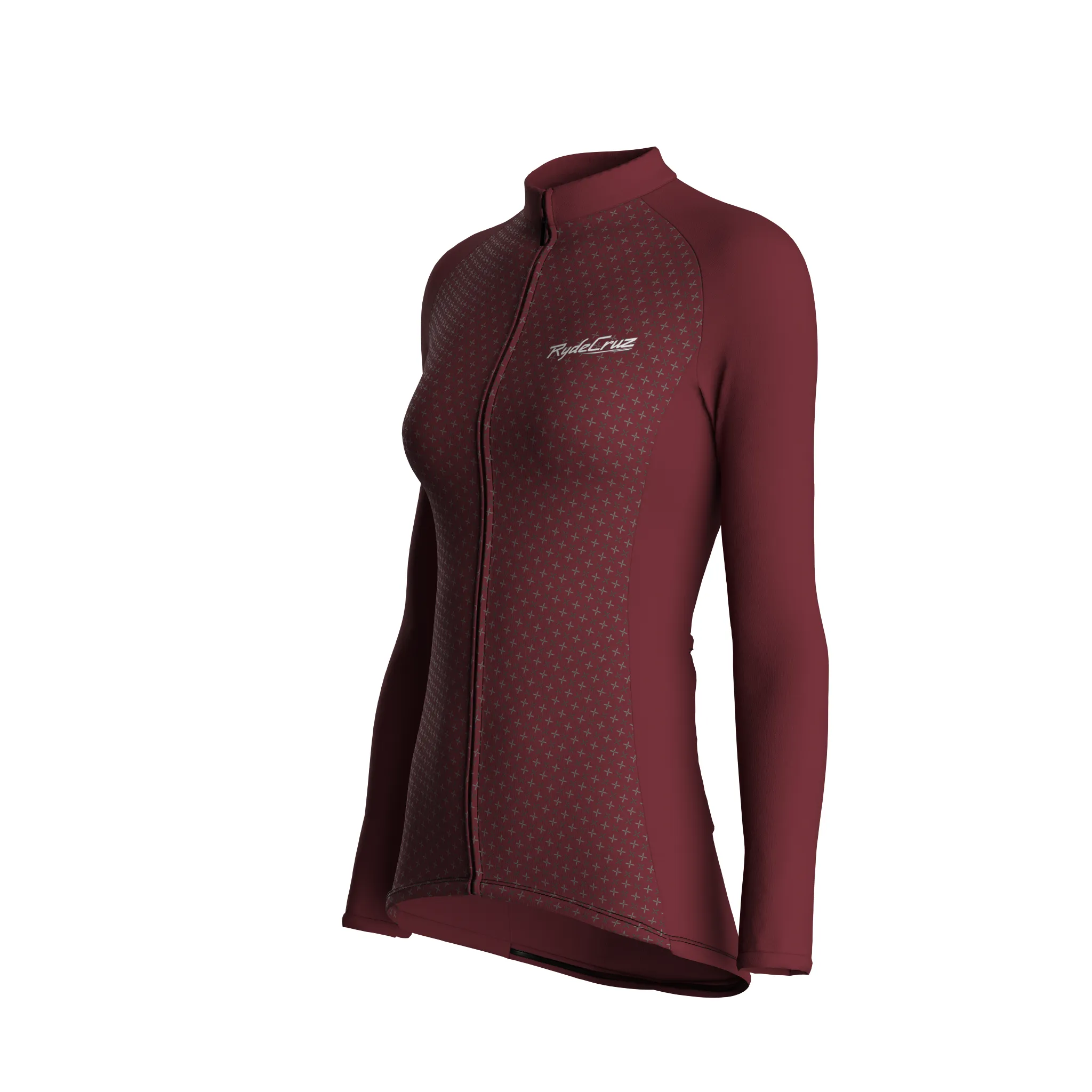 Stellar Grid | Wine Female Long Sleeves Jersey