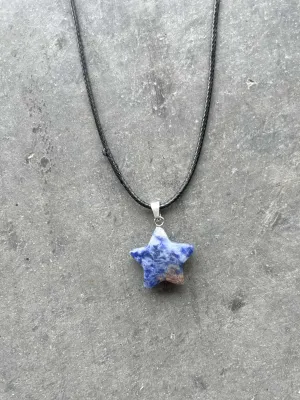 Stone Star Pendant Necklace - Sodalite