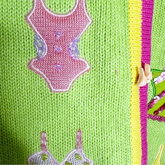 Storybook Knits Beach Fashion Button Cardigan Small
