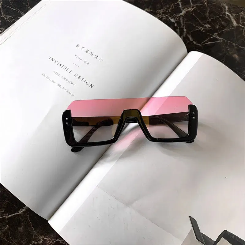 Sunglasses Women Decorative Rice Nail Half Frame Sun Glasses Outdoor Women Eyewear UV400