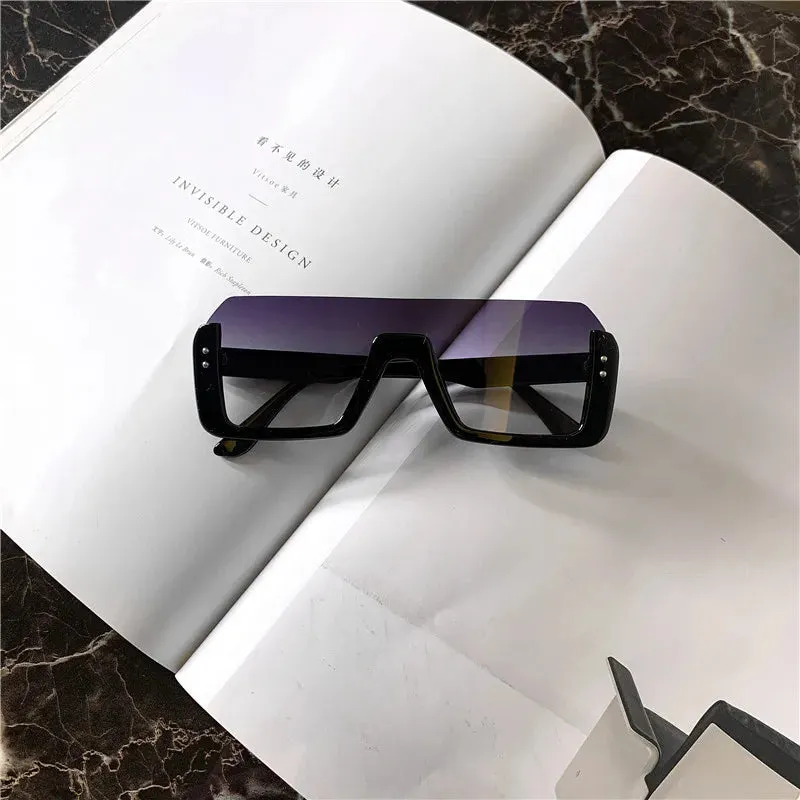 Sunglasses Women Decorative Rice Nail Half Frame Sun Glasses Outdoor Women Eyewear UV400