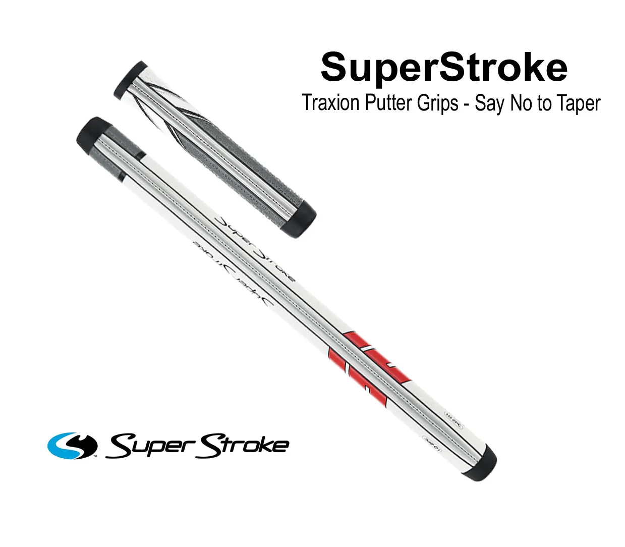 SuperStroke Traxion Two Piece Putter Grip - White/Red/Grey
