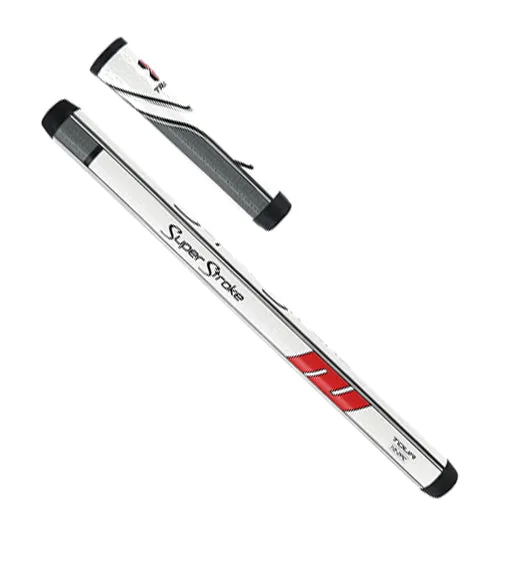 SuperStroke Traxion Two Piece Putter Grip - White/Red/Grey