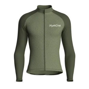 Swift Grid | Dark Khaki Male Long Sleeves Jersey