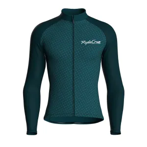 Swift Grid | Midnight Green Male Long Sleeves Jersey