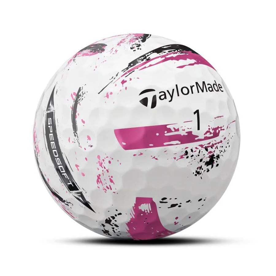 TaylorMade SpeedSoft Ink Pink Golf Balls 12Pk