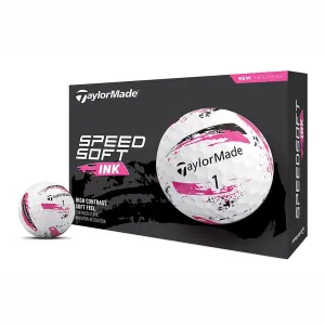 TaylorMade SpeedSoft Ink Pink Golf Balls 12Pk