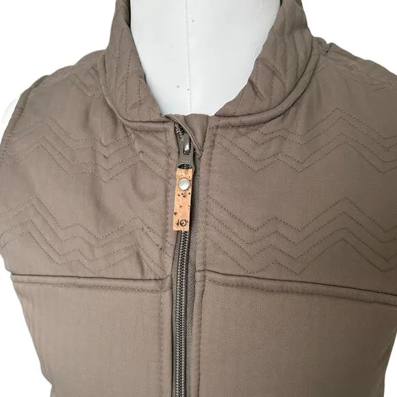 TENTREE Realm Quilted Puffer Vest in Tan Medium Women's Gorpcore Granola Girl