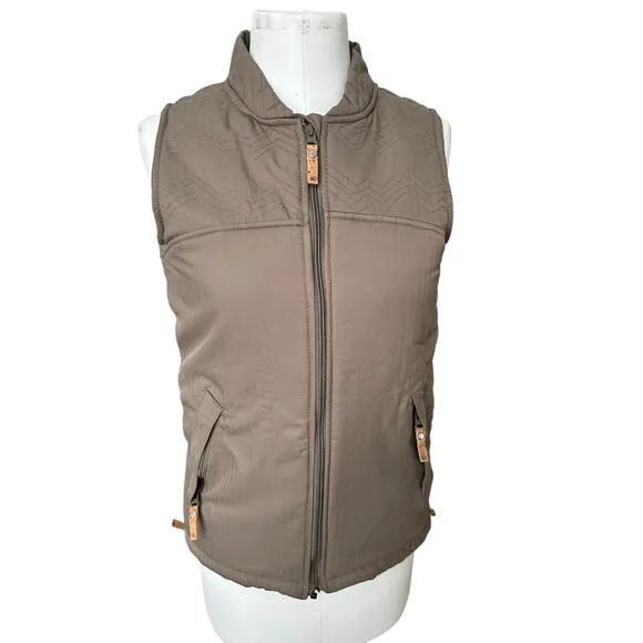 TENTREE Realm Quilted Puffer Vest in Tan Medium Women's Gorpcore Granola Girl