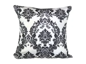 TEXTURED EMBOSSED PILLOW - BLACK ON WHITE