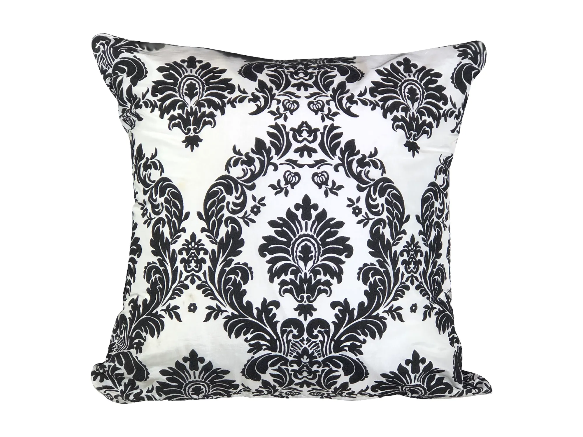TEXTURED EMBOSSED PILLOW - BLACK ON WHITE