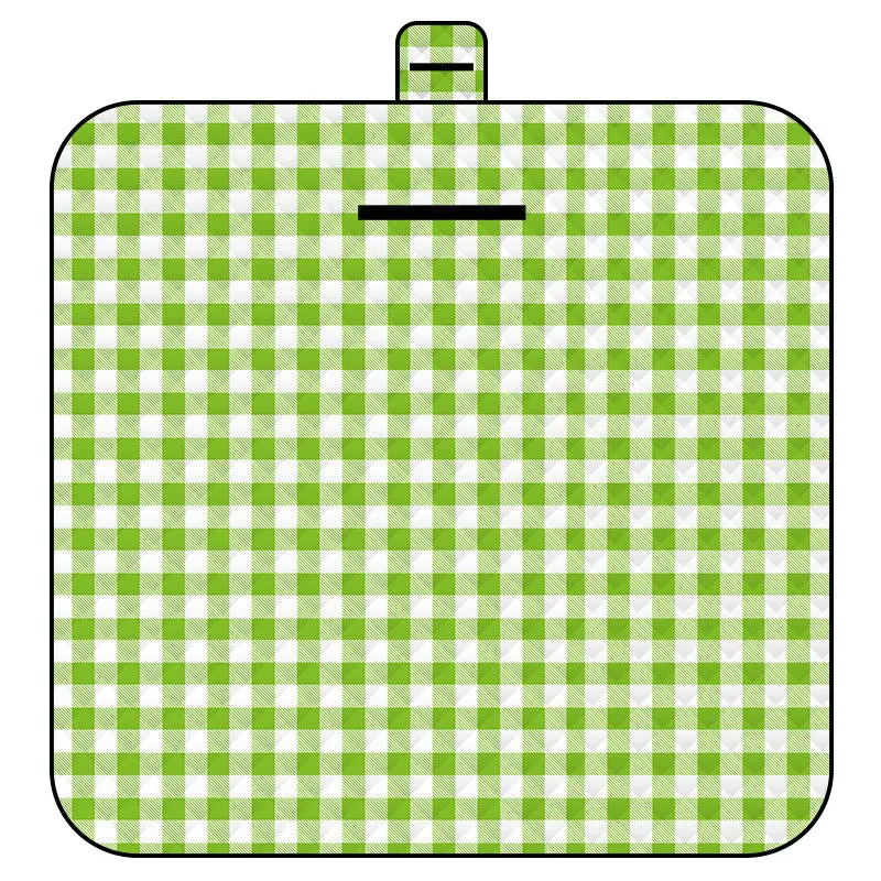 Thickened Waterproof Picnic Blanket - Portable Outdoor Beach Mat for Camping and Hiking 150*200cm(Green Plaid)