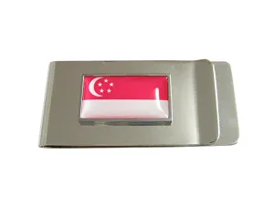 Thin Bordered Singapore Flag Money Clip