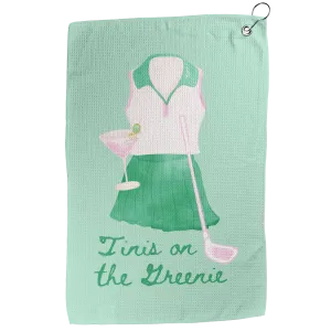 Tinis on the Greenie Golf Towel