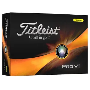 Titleist Pro V1 - Pelotas de golf amarillas, 12 unidades
