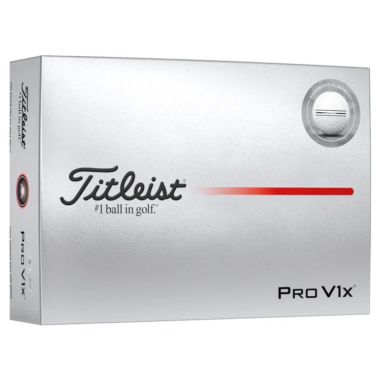 Titleist Pro V1x Enhanced Alignment White Golf Balls 12Pk