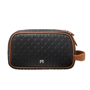 Travel Pouch Black & Tan / Silver