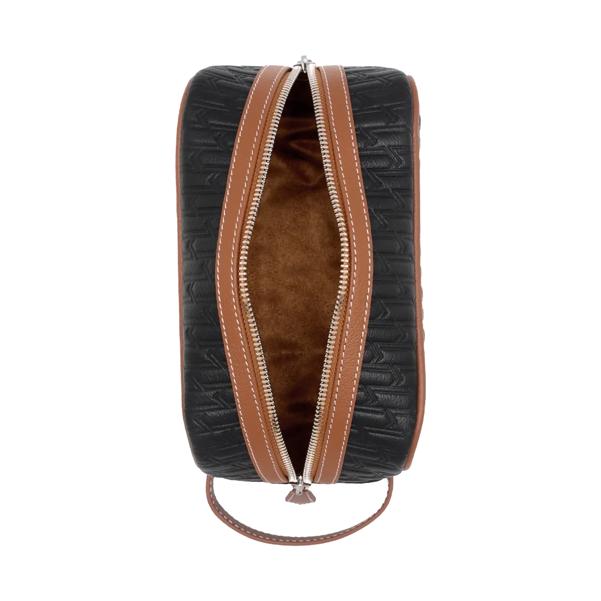 Travel Pouch Black & Tan / Silver