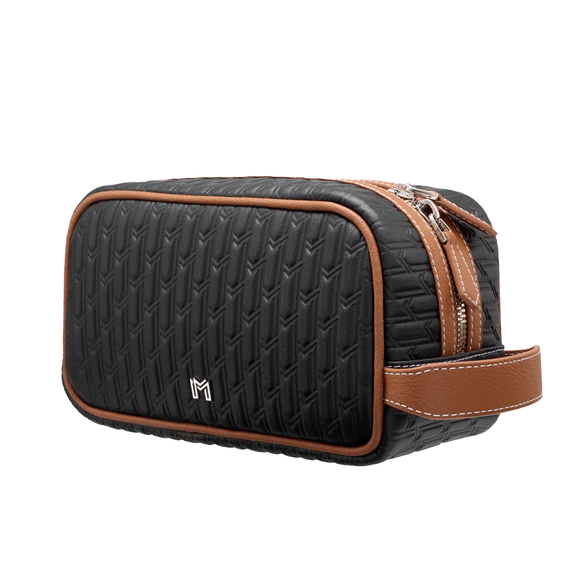 Travel Pouch Black & Tan / Silver