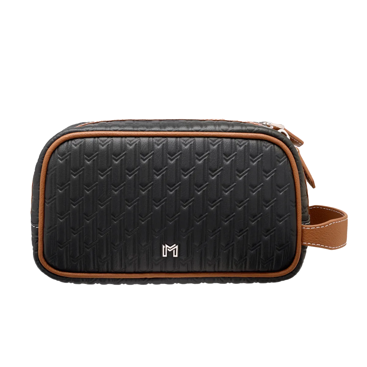 Travel Pouch Black & Tan / Silver