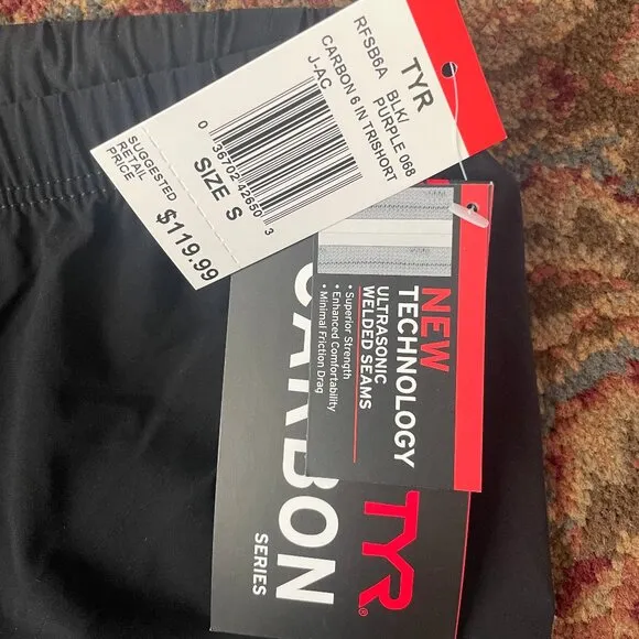 TYR Carbon 6&quot; trishort Cycling shorts with pads