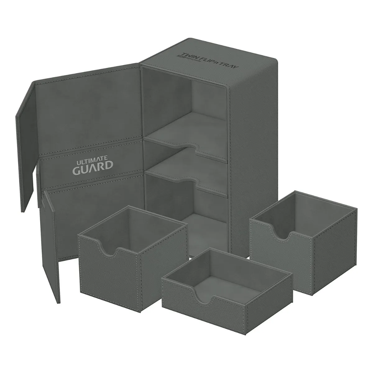 Ultimate Guard Twin Flip n Tray 200  XenoSkin Monocolor Grey Deck Box