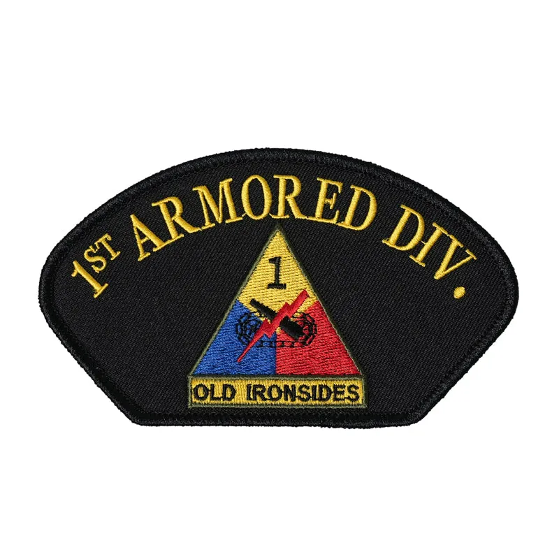 US Military USAR 001st Armored Division Old Ironsides Hat Iron On Patch