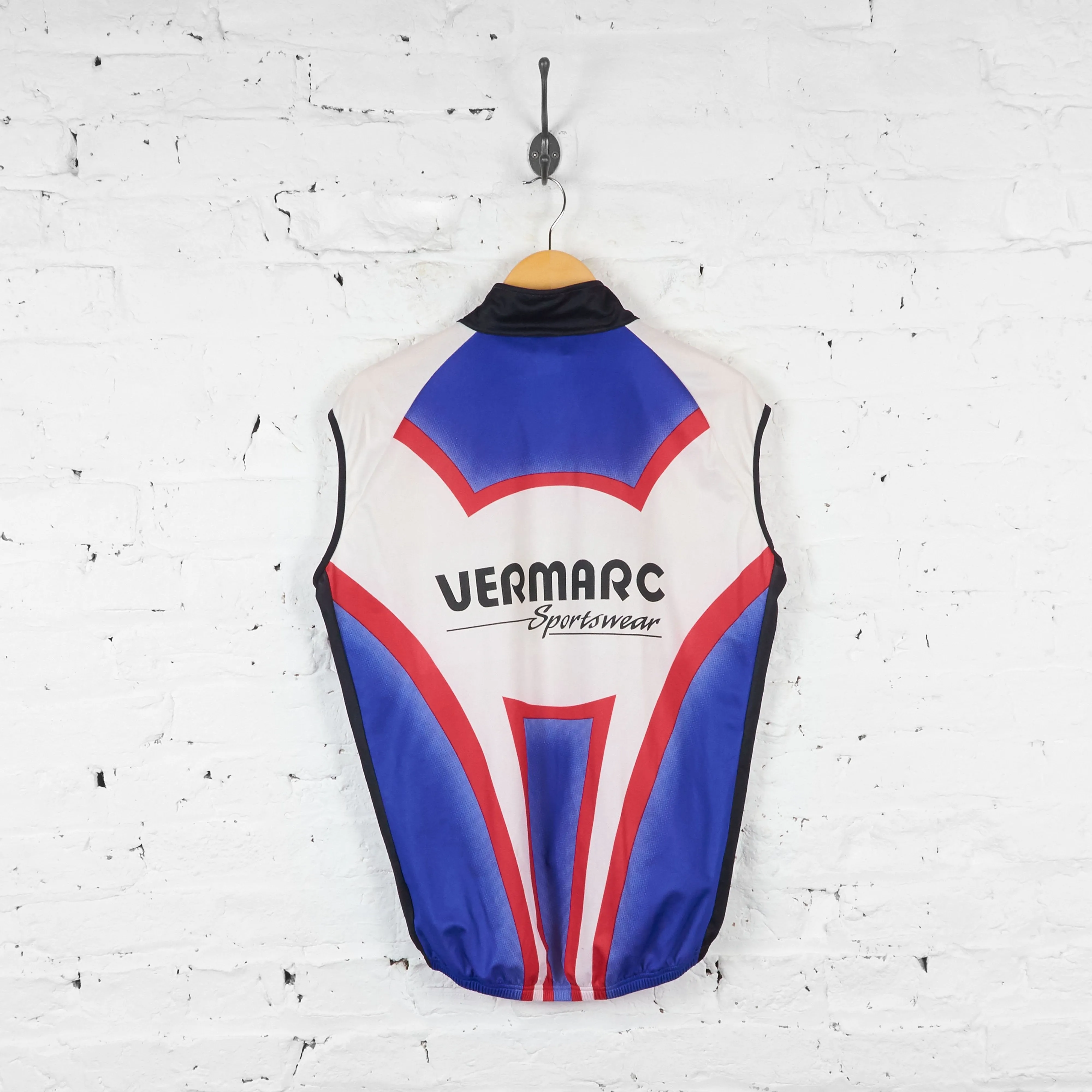 Vermarc Sportswear Sleeveless Cycling Jersey - White/Blue - L