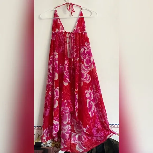 victoria’s secret ⋆ mesh floral open front dress