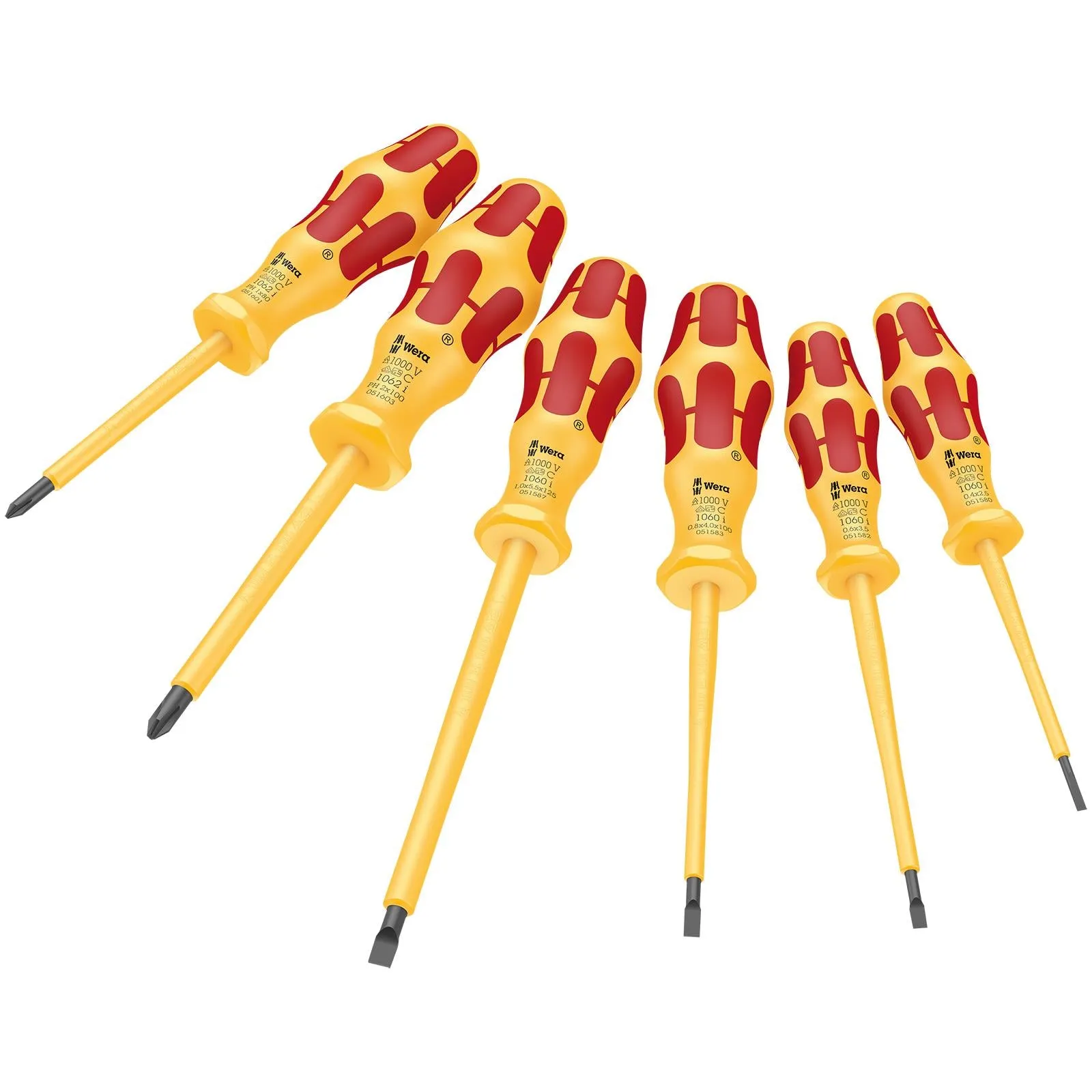 Wera Screwdriver Set Kraftform VDE 6 Pieces Phillips Slotted 1060 i/1062 i/6