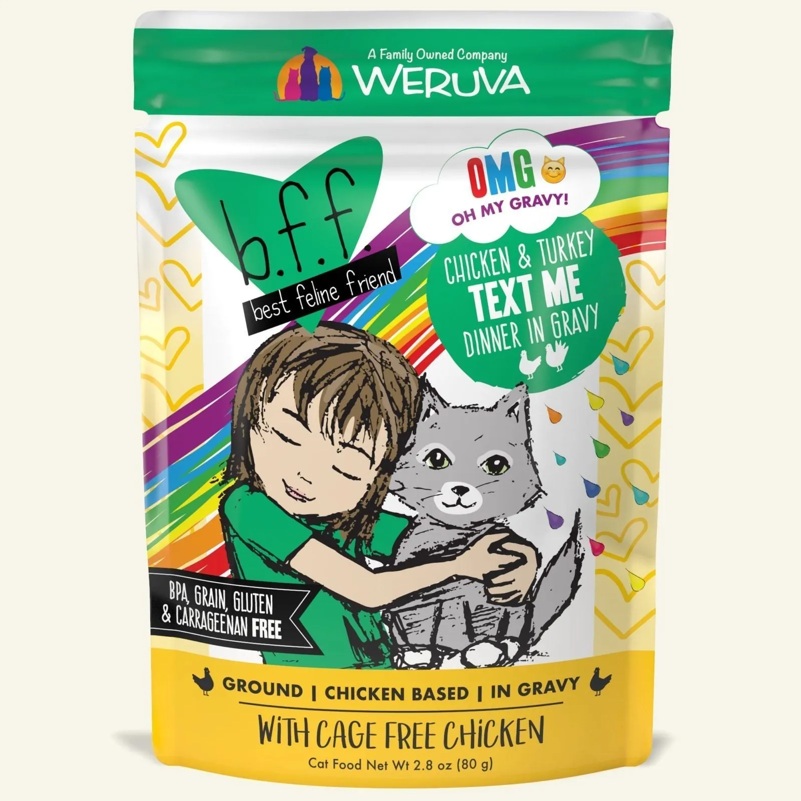 Weruva B.F.F. Omg! Chicken & Turkey Text Me Pouch Cat Food