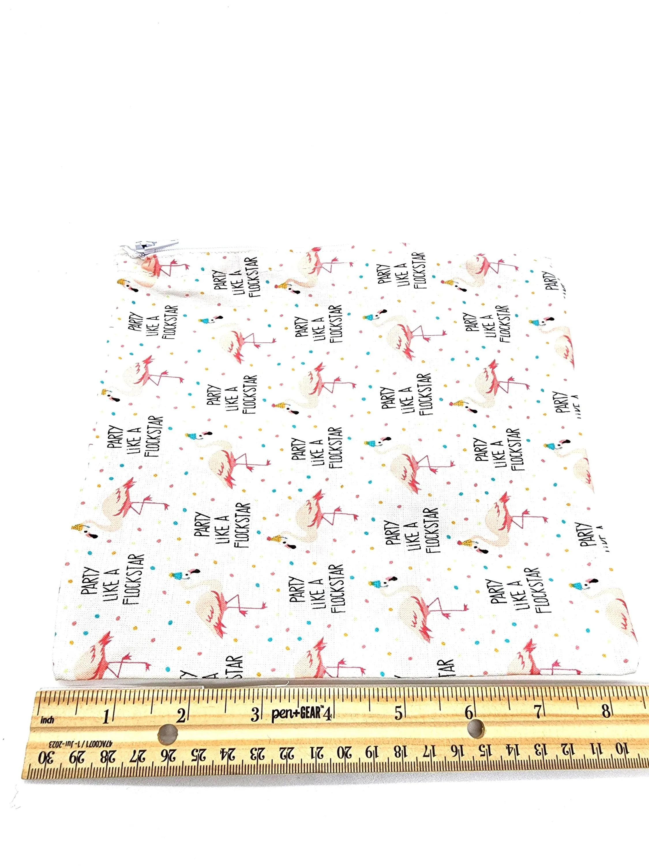 White Flamingo Zip Pouch