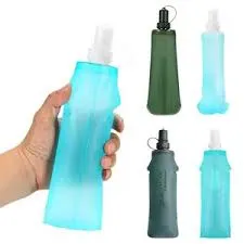Widesea Camping 600ml Soft Water Bottle Drinking Sport Folding Bag Flask Outdoor Running Hydration Pack Waist Bicycle BPA Free