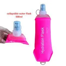 Widesea Camping 600ml Soft Water Bottle Drinking Sport Folding Bag Flask Outdoor Running Hydration Pack Waist Bicycle BPA Free