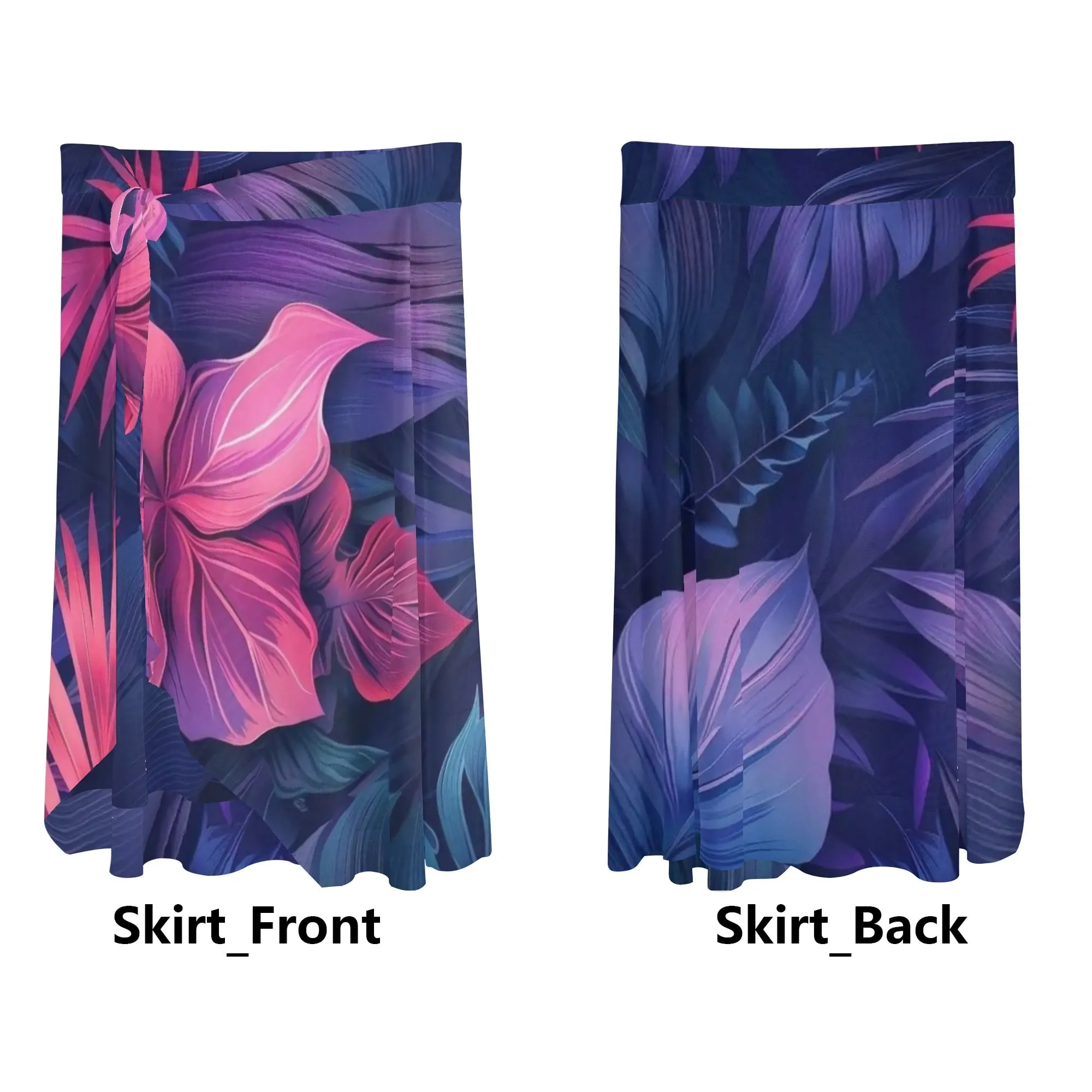 Women's Multicolored Beach Cover-up Wraparound Skirt