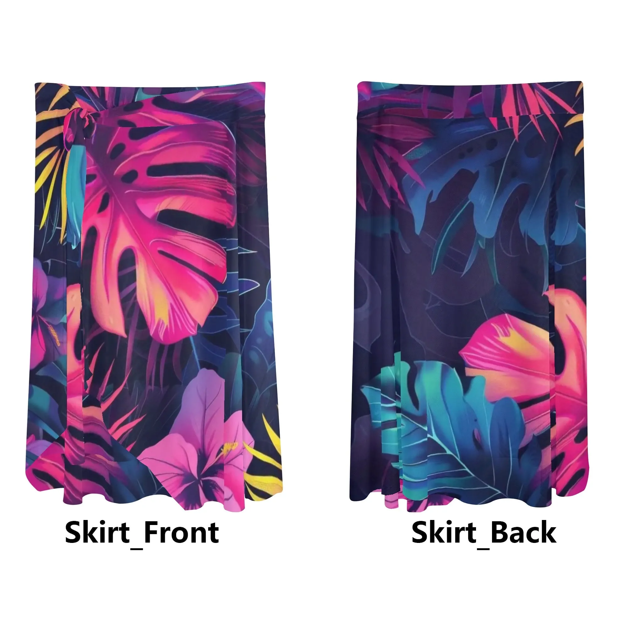 Women's Multicolored Beach Cover-up Wraparound Skirt