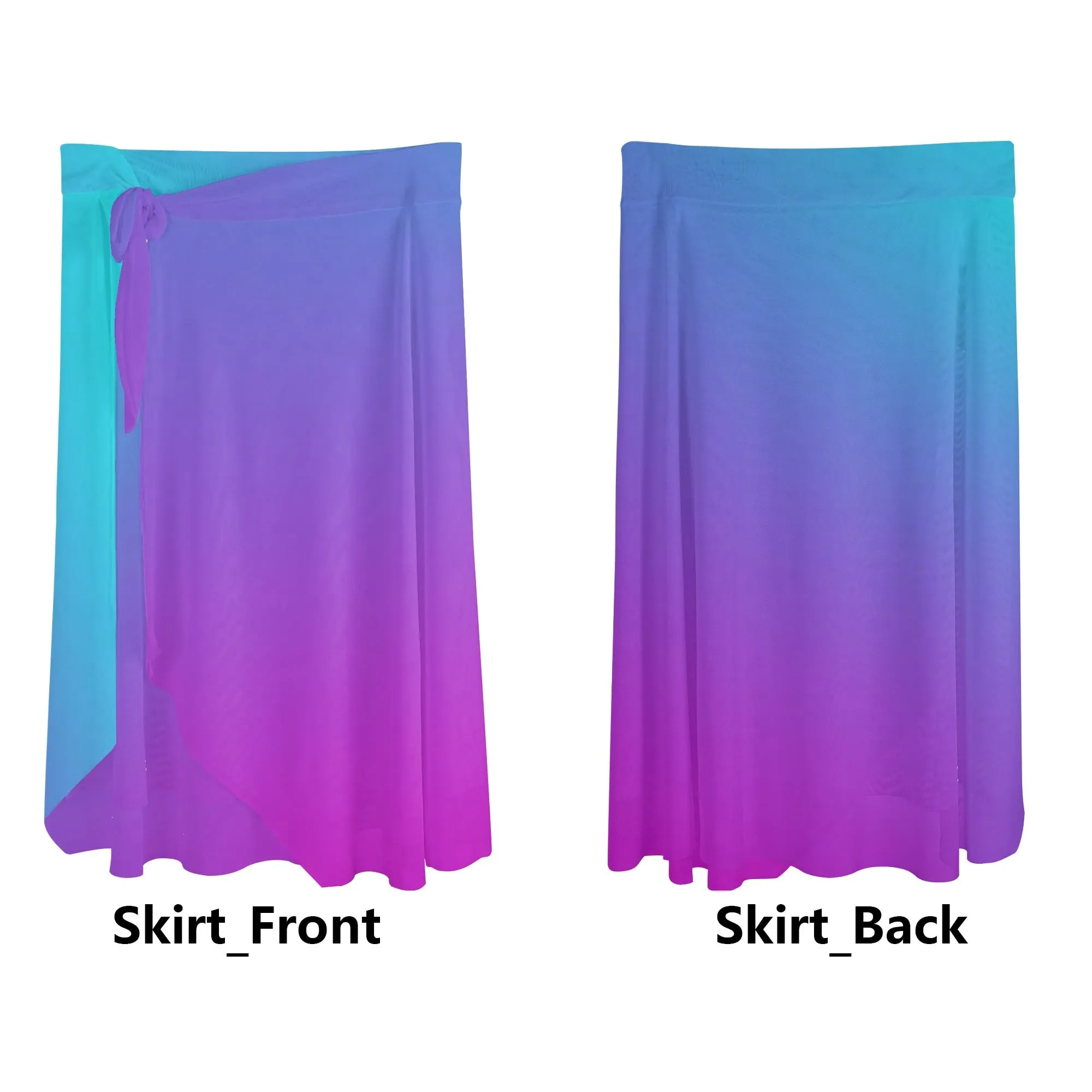 Women's Multicolored Beach Cover-up Wraparound Skirt