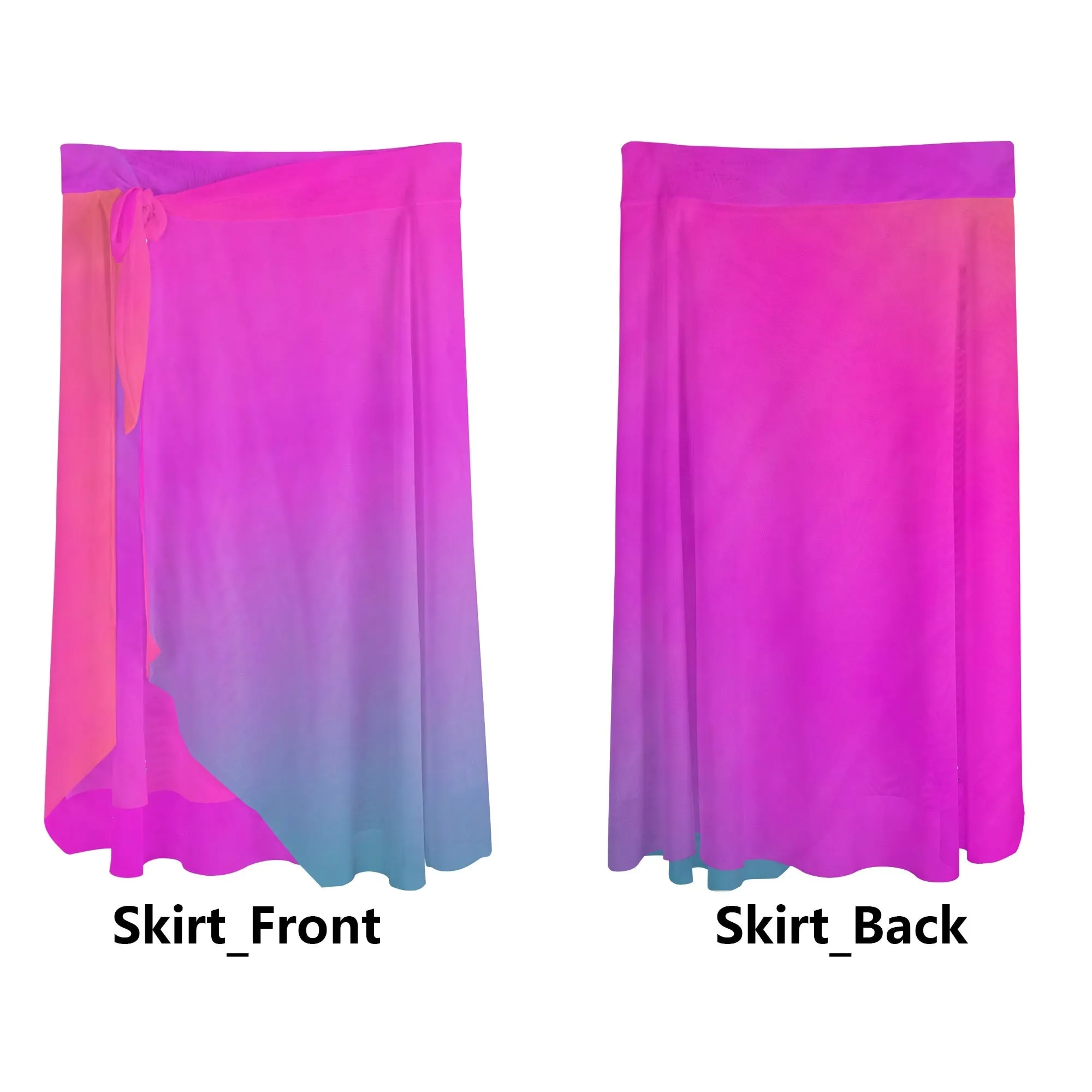 Women's Multicolored Beach Cover-up Wraparound Skirt