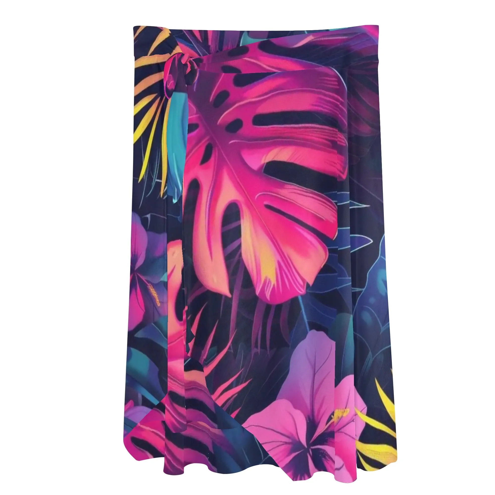 Women's Multicolored Beach Cover-up Wraparound Skirt