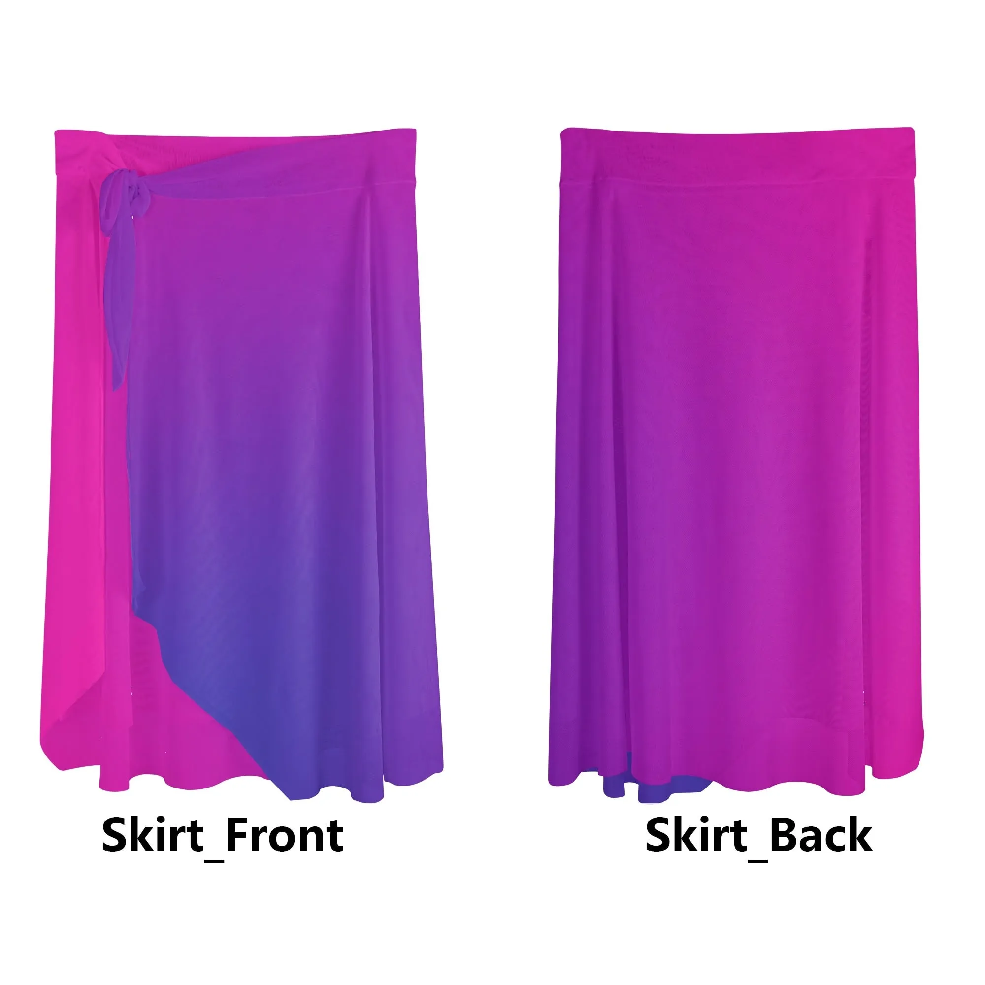 Women's Multicolored Beach Cover-up Wraparound Skirt