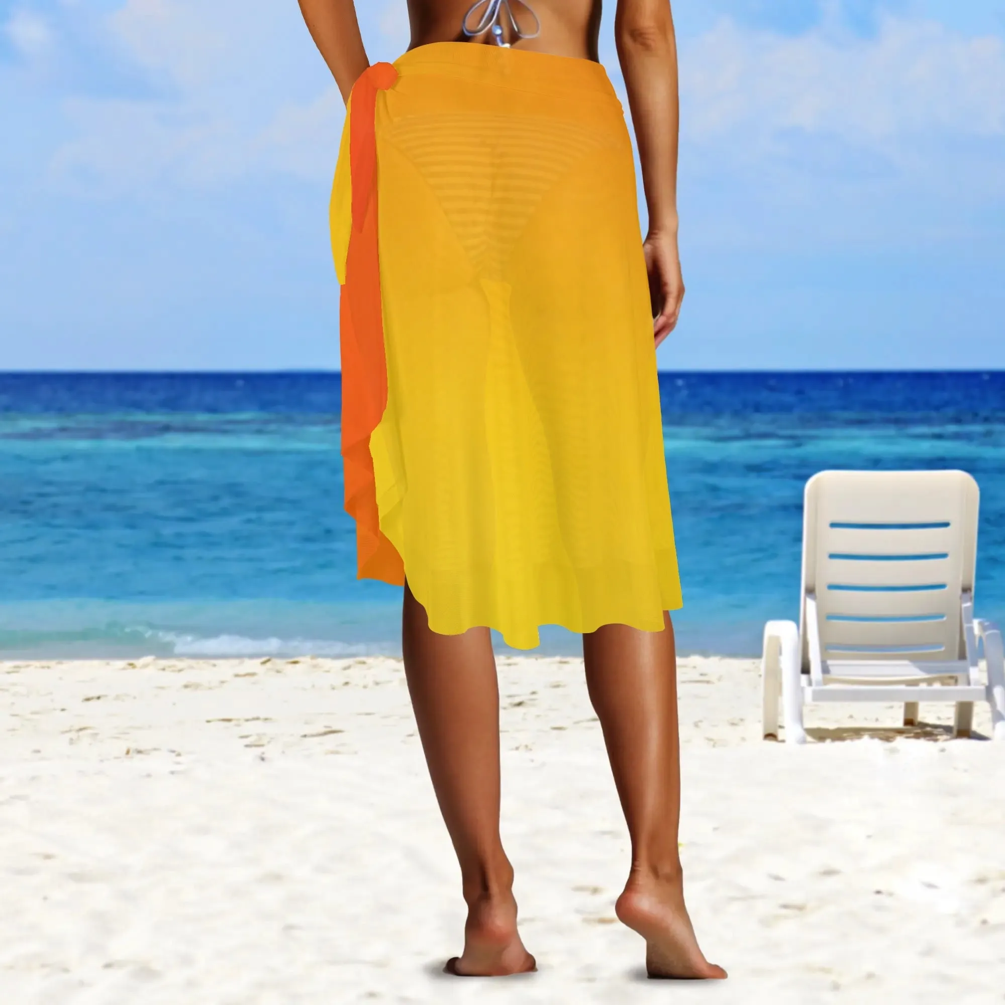 Women's Multicolored Beach Cover-up Wraparound Skirt
